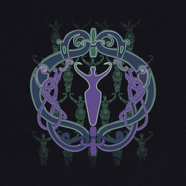 Celtic Goddess Symbol Ultraviolet Green by MalarkeyPie